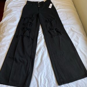 Black High Rise Baggy jeans